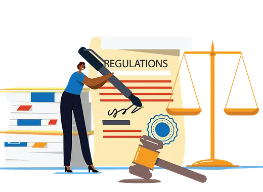 Legal regulation and compliance concept illustration